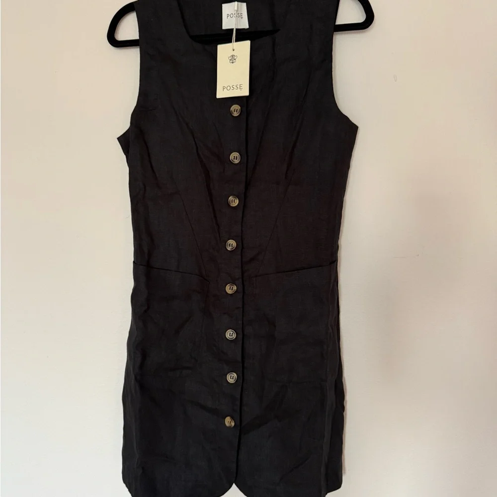 Posse black linen dress - Picture 1 of 4